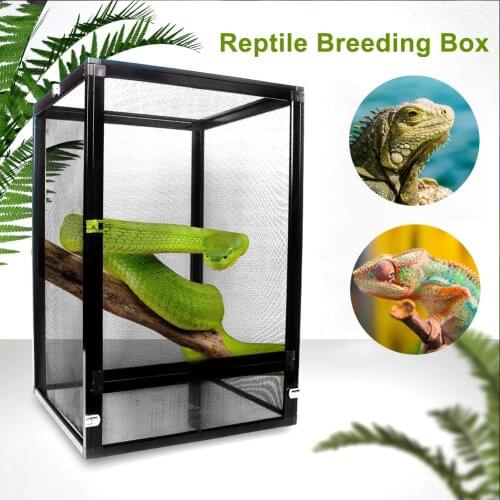 Reptile Breeding Container Aluminum Alloy Pet Reptile Breeding Box Pet Insect Breeding Cage Lizard Snake Crawling Box