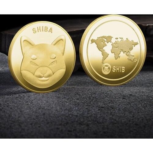 Creative Souvenir Gold Plated Bitcoin Shiba Coin Collectible Gift Art Collection Physical Commemorative Coin Home Decor