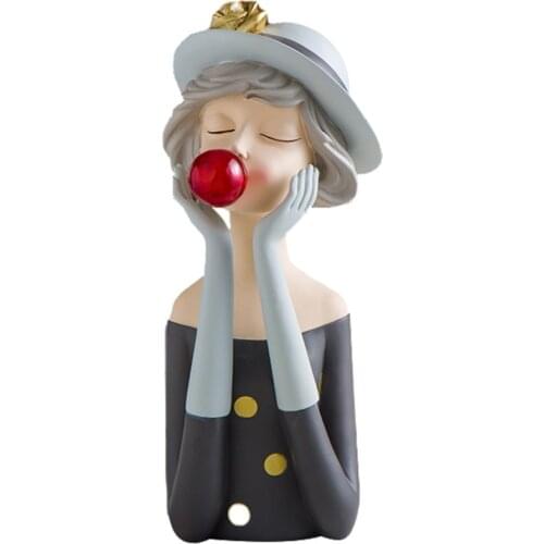 Nordic Creative Bubble Girl Decoration Resin Abstract Character Decoration Home Decoration Accessories Give Girls Day Gifts
