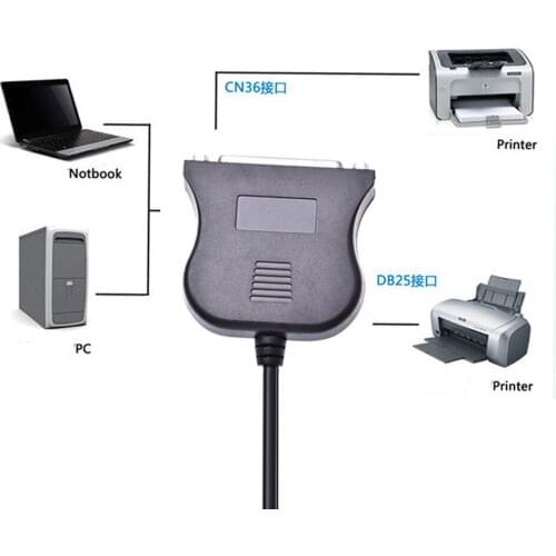 Hot USB 2.0 To 25 Pin DB25 Parallel Port Cable IEEE 1284 1Mbps 25pin Parallel Printer adapter Cord for Old Printer Notbook PC