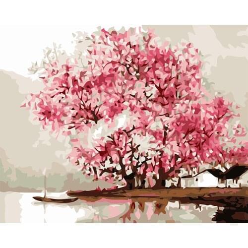 Jiangnan Misty Rain Paint By Numbers Coloring Hand Painted Home Decor Kits Drawing Canvas DIY Oil Painting Pictures By Numbers