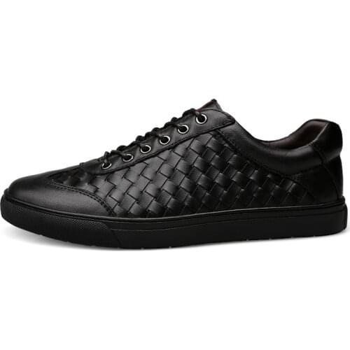 Skateboarding Shoes men Woven Arder Male Leather Shoes British Youth fashion Shoe sports Breathable casual shoes flat