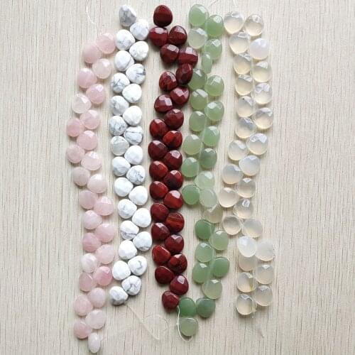 Wholesale 26pcs/lot Fashion assorted natural stone water drop cut faceted beads 13mm charm for jewelry making free shipping