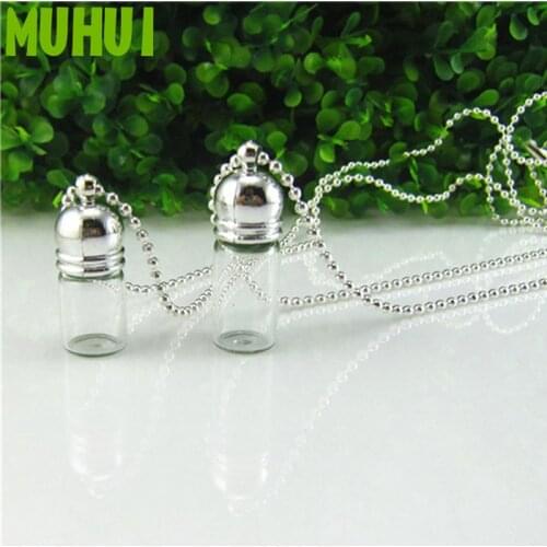 2 Size Glass Bottle Pendant Necklace Perfume Essential oil Keep Openable Small Bottle Necklaces For Women Jewelry Gift B066