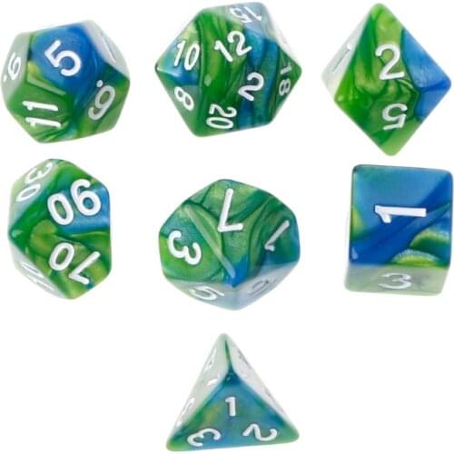 Promotion Top Quality 7pcs/Set Acrylic Polyhedral Dice For TRPG Board Game Dungeons And Dragons D4-D20