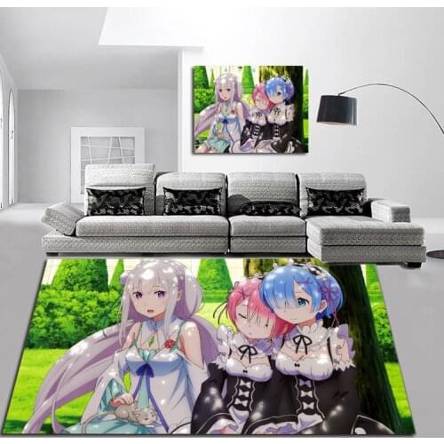 Re:Zero Rem Starting Life in Another World Doormat Rug Floor Door Mat Carpet Bedroom Non-slip Mat Boy Girl Cartoon Gift Anime