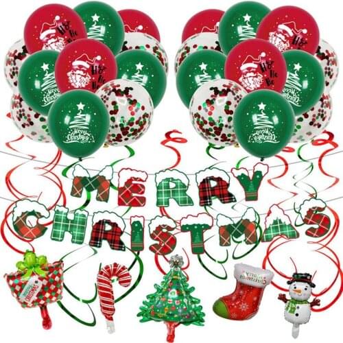 Christmas Balloon Package Christmas Christmas New Pull Flag Banner Spiral Ornament Christmas Balloon