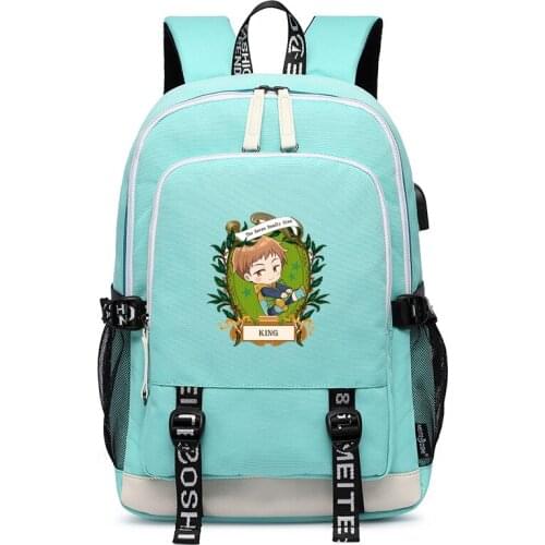 The Seven Deadly Sins Anime School Bags Oxford Bookbag USB Charging Laptop Backpack Meliodas Cartoon Schoolbag Women Trave Bags