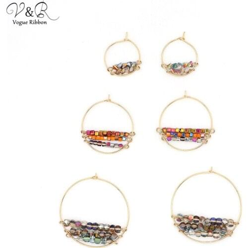 DIY Handmade Jewelry Making Glass Seed Beaded Charms Pendants for Hoop Earring Set Components Fashion Accessories Gifts DIY-157