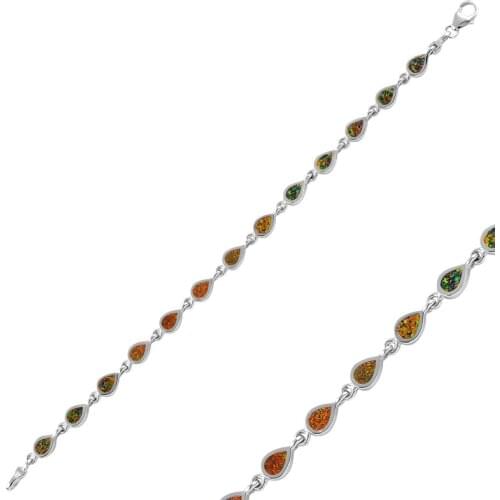Silver 925 Sterling Opal Gemstone Bracelet