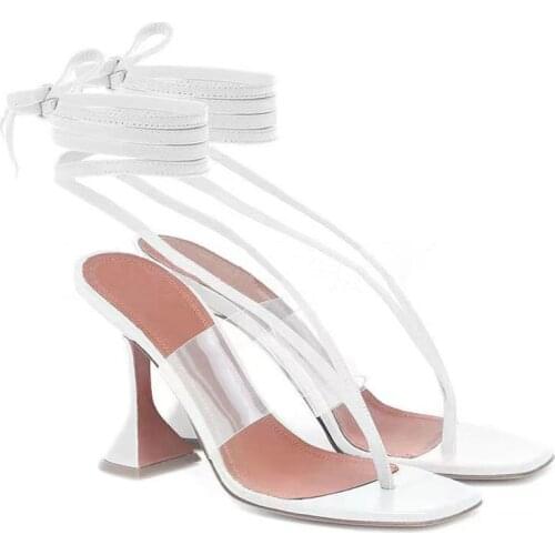 New Pumps Women Thin High Hoof Heels Ladies Shoes Square Open Toe Ankle Cross Strap Sandals Pumps Sexy Woman Party Heels Shoes42