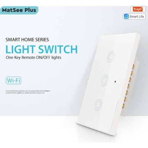 Tuya Smart Life WiFi Light Switch US Glass Panel 1 2 3 Gang Touch Screen Timer Remote Control Works with Alexa Google Home
