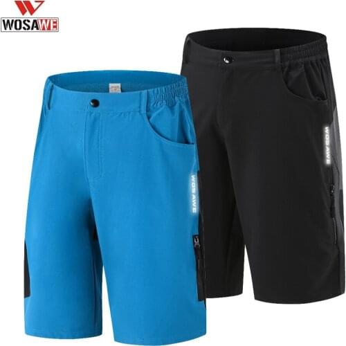 WOSAWE Summer Mens Cycling Shorts Mountain Bike Downhill Breathable Shorts Loose Fit MTB Bicycle Outdoor Sports Shorts