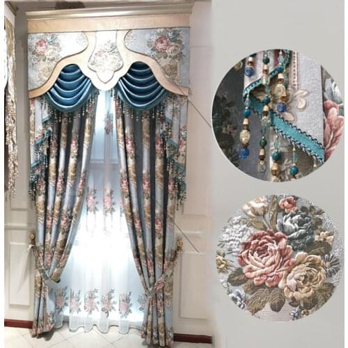 Custom European and American Villa Top Grade Blackout Curtains for Living Room Bedroom High Precision Luxury Embossed Curtain #4