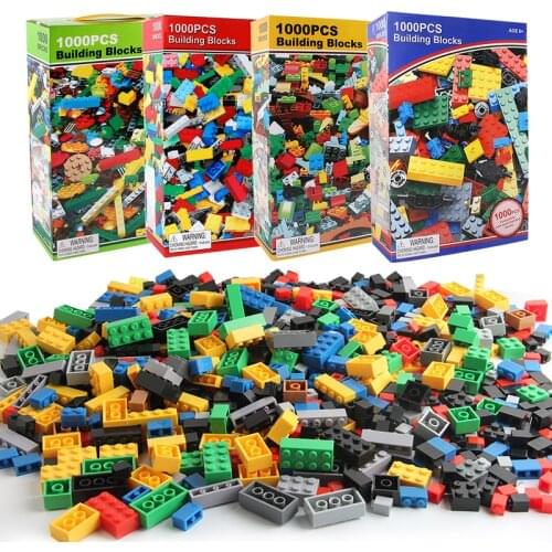 1000PCS DIY Building Blocks Bricks Figures Educational Creative Toys for Children Kids Birthday Gift Compatible brands bricks