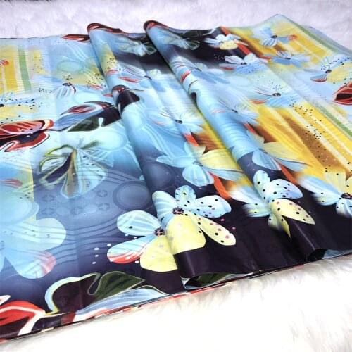 4yards Perfumed Multicolor Bazin Riche Arican Fabric Top Quality Guinea Brocade 100% Cotton Shadda Damask Lace Materials