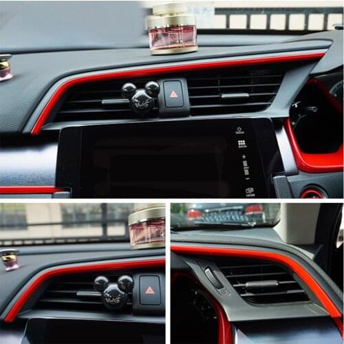 2pcs Red ABS Auto Car Accessories Interior Air Outlet Frame Cover Trim for Honda Civic 10th 2016 2017 2018