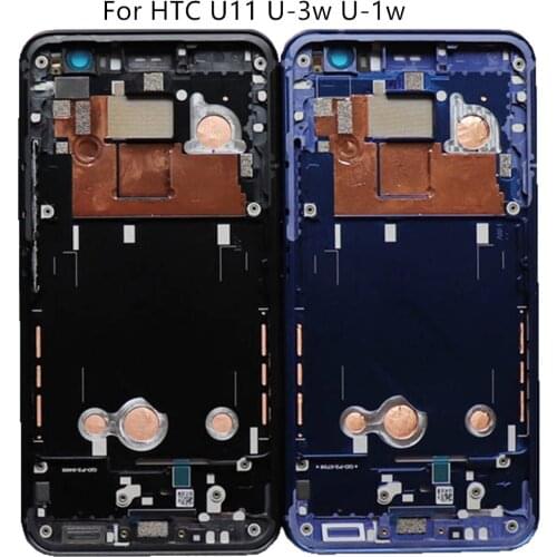 Azqqlbw For 5.5" HTC U11 U-3w U-1w Front Housing Middle Frame Plate Replacement Repair Parts For HTC U11 Back Middle Frame