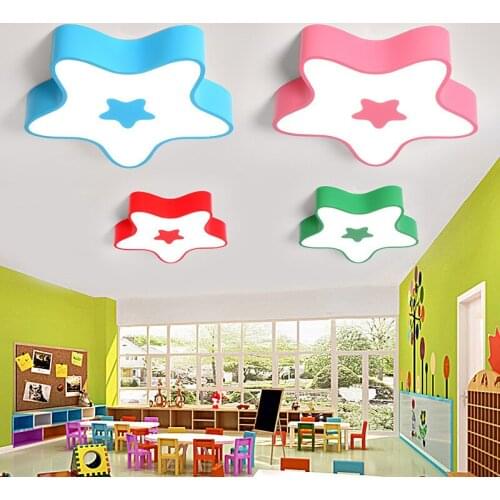 Color Stars Ceiling Lamp Kindergarten Classroom LED Ceiling Lamp Children Room Lamp Cartoon Decorative Lighting Bedroom Lighting
