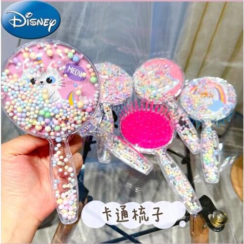 Disney Super Cute Cartoon Childrens Hair Comb Girls Baby Princess Little Girl Airbag Comb Girl Heart Comb