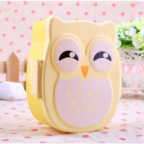 Children Gifts 1050ml Cartoon Owl Tableware Box Food Fruit Storage Container Portable Bento Box Food-safe Food Picnic Container