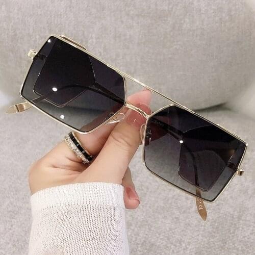 Classic Fashion Luxury Brand Square Sunglasses Men Women Vintage Metal Rectangle Sun Glasses Gradient Sexy Lady Shades UV400