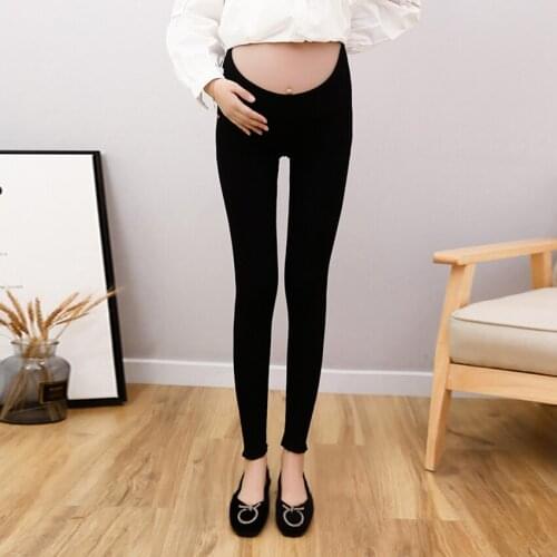 New Maternity Pants Low Waist Leggings Wear Korean Fashion All-match Pregnant Womens Stomach Support Pants