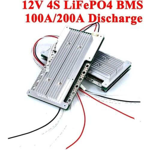 12V 4S BMS 100A 200A 60A High Current 3.2V LiFePO4 Lithium Battery pack for Energy Storage solar system PCB With Balance