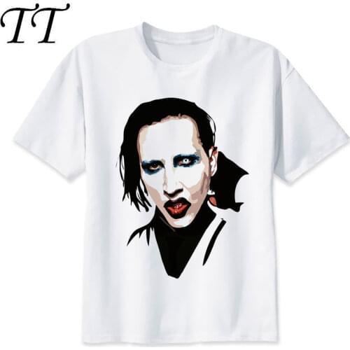 Marilyn manson 2019 fashion short t shirt printed Funny t-shirt men tops M8134