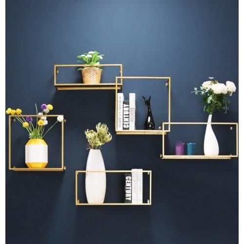 Nordic fashion metal kitchen storage rack creative practical wall mounted router shelf modern simplicity decorative organizer
