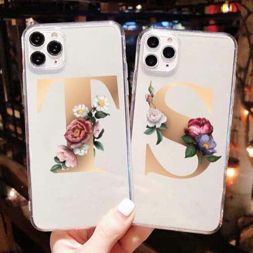 Fashion Custom Name Letter Transparent TPU Soft phone case For iPhone 12Mini 11Pro max 12pro Max XR 7 8 6s Plus SE2020 XSMax