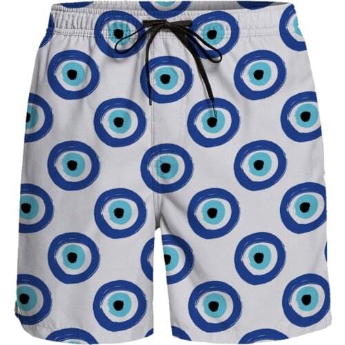 Men Casual Shorts Turkish blue eyes Pattern Printing Breathable Quick Dry Surfing Beach Pants Sports Shorts Running Shorts