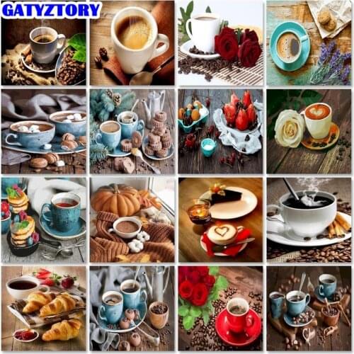 GATYZTORY Paint By Number Kits For Adult With Frame DIY Coffee Oil Painting By Numbers Wall Art Unique Home Decor Gift