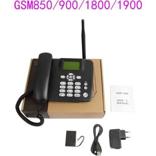 GSM SIM Card Desktop Wireless Phone Home Landline Telephone Wall Mount With FM Radio Fixed Radiotelephone Wired Phone Home Black