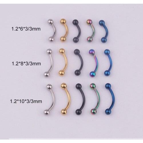 Stainless Steel Curved Eyebrow Nose Lip Earrings Nipple Piercings Punk Unisex Body Piercing septum sieraden