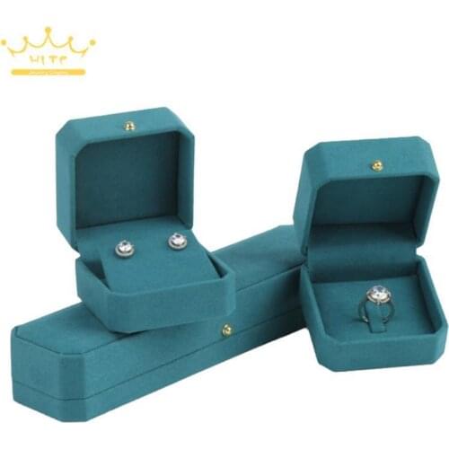 New Octagonal Microfiber Fabric Jewelry Box Jewelry Box Jewelry Box Ring Earring Necklace Bracelet Box