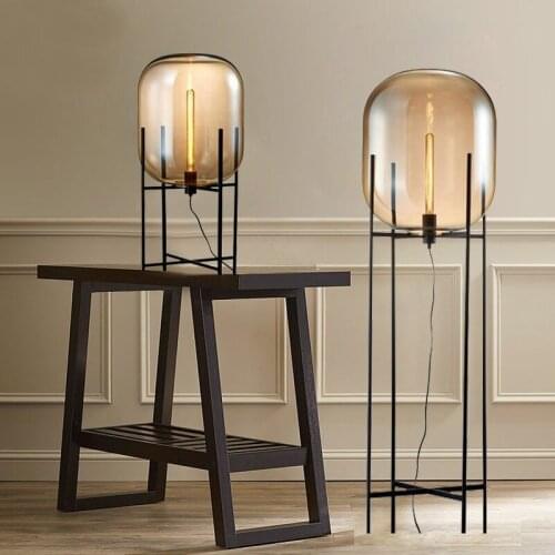 New arrival Creative simple floor lamp glass lampshade desk light black body new design home shop restaurant decoration lighting