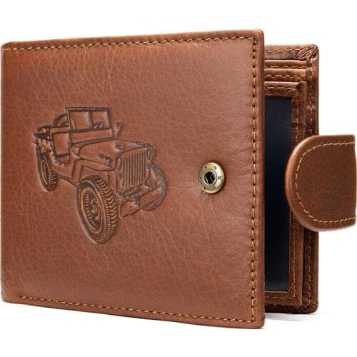 Car Embossing New Small Wallet Men Wallets Coin Purse Quality Short Wallet Male Money Bag Rifd Cow Leather Card Wallet Cartera