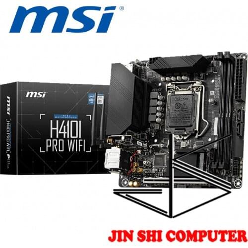 NEW MSI H410I PRO WIFI Supports 10th Gen Intel® Core™ LGA 1200 socket Supports DDR4 Memory, up to 2933(Max) MHz PCI-E Gen3