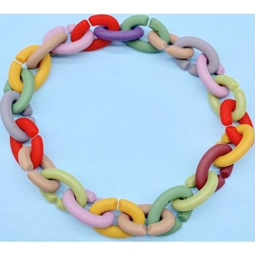 Plastic bracelets for women colorful acrylic resin chunky chain bracelet for egirls harajuku style cute summer jewelry