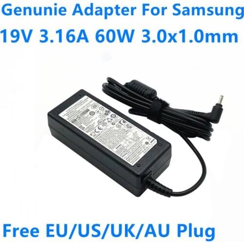 Genunie 19V 3.16A 60W AC Power Adapter For Samsung AD-6019A PA-1600-96 CPA09-004A NP530U4E NP730U3E-S01DE Series Laptop Charger