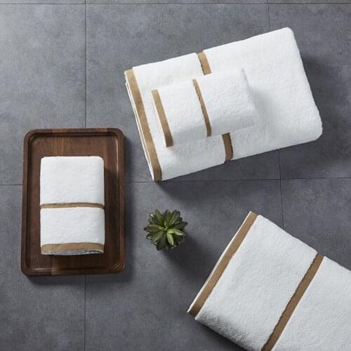 Towels Bathroom High Quality Super Absorbent Thicken Cotton Towel Ribbon Stripe Bathroom Towel Hand Face Bath Cloth White Color