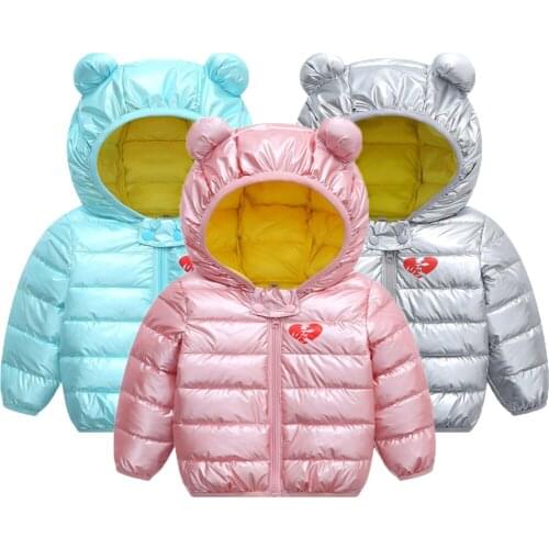 Children Down Jackets Winter Hooded Thick Warm Coats For Boys Girls Lovely Toddler Baby Kids Down outerwear Casual Clothing