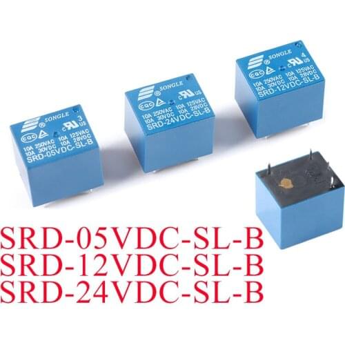 Relays SRD-05VDC-SL-B SRD-12VDC-SL-B SRD-24VDC-SL-B 05V 12V 24V 10A 250VAC 4PIN