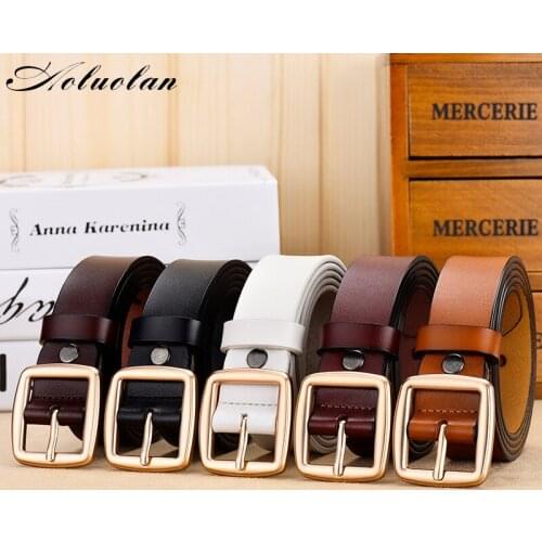 Aoluolan new design Belt pin buckle decoration 2.8 wide belt Lather Belt Ladies Fashion Dress Decoration Female Hot Sale
