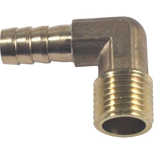 90° Hose Barb for 3/8" ID Hose X 1/2" Male NPT Hex