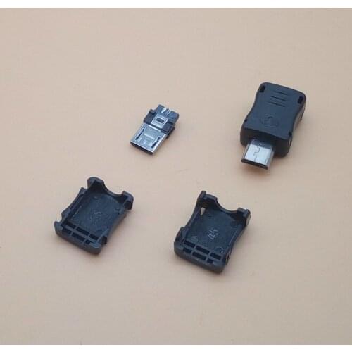 20sets Micro USB 5 Pin T Port Male Plug Connector Black Plastic Cover for Kinds of DIY Charging Cable