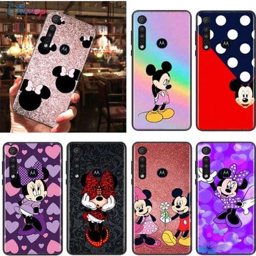 Silicone Black Cover Cute Mickey Mouse For Motorola Edge G Stylus ONE Fusion Marco Hyper G9 G8 E7 E6 Plus PLAY Power Phone Case