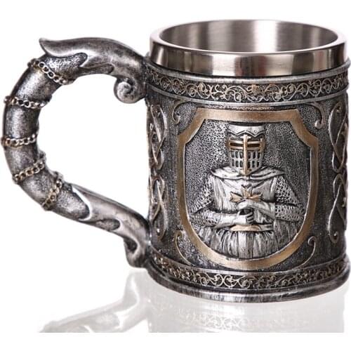 Medieval Templar Crusader Knight Mug Suit Of Armor Knight Of the Cross Beer Stein Tankard Coffee Cup--Mug