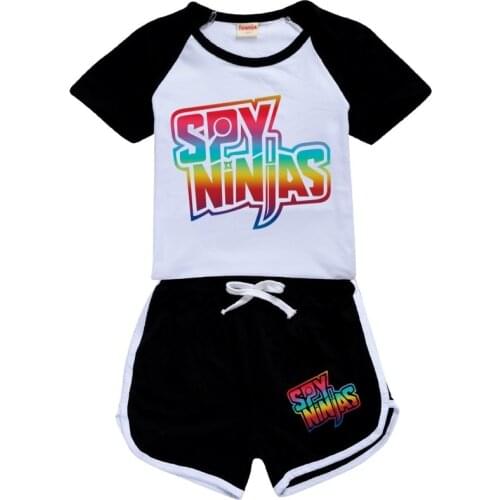 Comfortable T-shirt SPY NINJA Shorts Casual Sports Suit Kids Boutique Clothing Baby Girl Tops Set Boys Tshirt